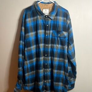 Legendary Whitetails The Original Buck Camp Blue  Plaid Button-Up 2XT